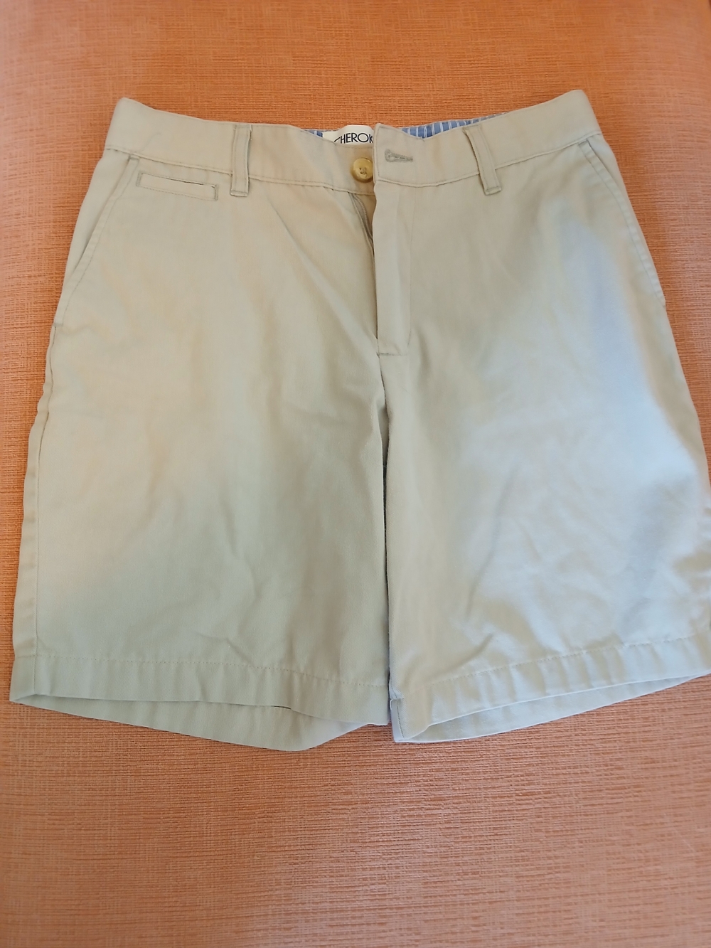 Cherokee Boy's Flat Front Shorts in Light Beige